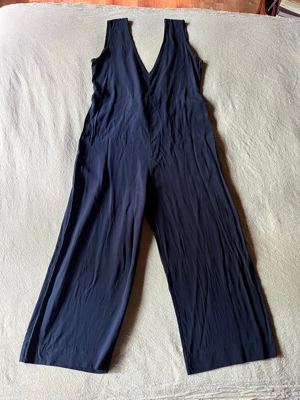 Elizabeth Suzann Mara Silk Jumpsuit Navy Medium - Tall